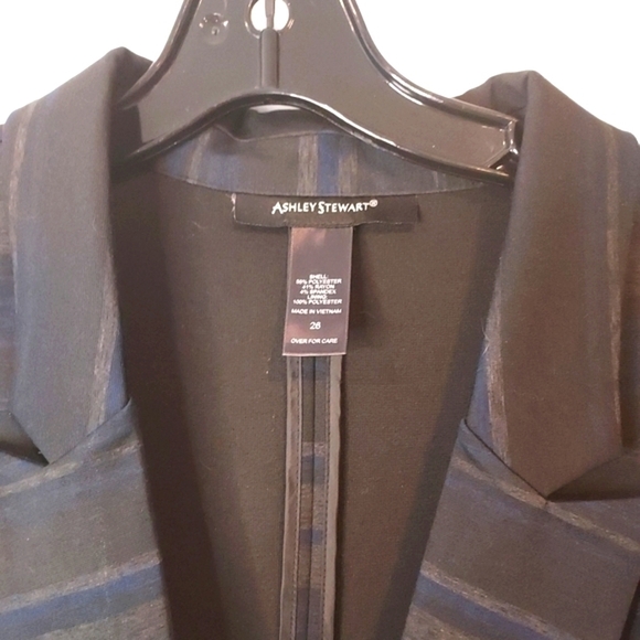 ASHLEY STEWART Career lined shape fit stripe blazer jacket plus sz 26 - Picture 3 of 9
